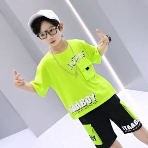 🔥พร้อมส่ง จากไทย🔥ชุดฤดูร้อนของเด็กผู้ชาย เสื้อแขนสั้น+กางเกงขาสั้น