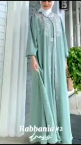COD - Rabbania Dress Maxy Gamis Wanita Muslim Dewasa All Size Fit To 3XL Besar Ceruty Babydoll Mix Bordir Premium OOTD Lebaran