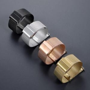 0.4 Milanese Mesh Loop Stainless Steel Watch Band 18mm 20mm 22mm Metal Strap for DW for Omega Black Gold Bracelet Bracelet