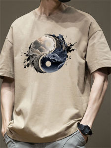 Áo Thun Nam Tay Ngắn Cotton Nguyên Chất Mùa Hè Cổ Tròn Rộng Rãi Thời Trang Thường Ngày in Họa Tiết Hoạt Hình