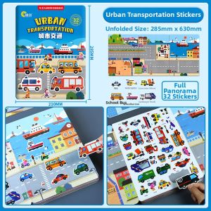 XIAOSHUGUOGUO | Educational 3D Sticker Book for Children 3-6 Years