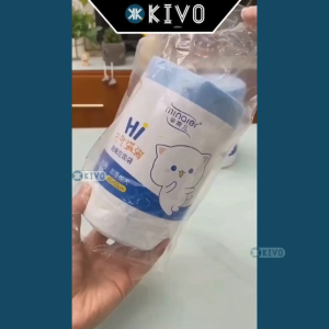 Cuộn Túi Đựng Rác Có Dây Rút Cuộn 100 Túi-Túi Rác Có Quai Đựng Rác Sinh Hoạt 45*50cm-KIVO