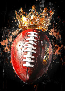 1pc frameless canvas Soccer Basketball Baseball Golden Crown Poster Print  Ball Graffiti Wall Art Picture for Home Decor