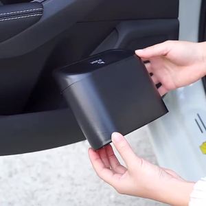 Car Mounted Garbage Bin Side Mounted Storage Bin with Lid Mini Storage Bag Multi-purpose Car Seat Backrest Storage Box