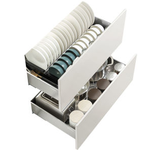 HIGOLD | 304 Stainless Steel Double Layer Drawer-type Cutlery Basket