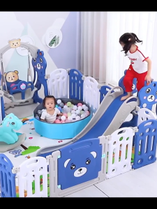 Playpen For Baby Foldable Playpen With Gift Adjustable Playpen With Slide & Swing Large Playground