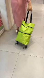 Portable Tote Bag Folding Grocery Shopping Cart Foldable Rolling Bag With Wheels Trolley Bags Handbag Organizer Market Luggage Reusable All of needs in Shopping Travelling Vacations Camping Hiking Beach Play Picnic Laundry School Supplies