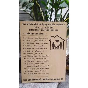 [CỰC HOT] Tranh treo tường 5 câu thần chú 16 nếp đẹp gia đình siêu hay Góc Nhà Gỗ