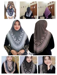JILBAB INSTAN BERGO MOTIF TERBARU HIJAB DAILY MATERIAL JERSEY