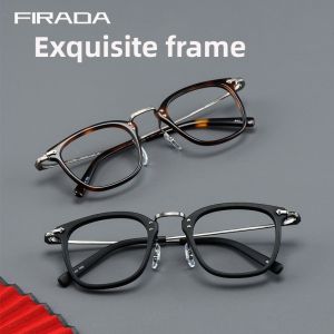 FIFADA 2023 GMS806 Eyewear: Luxury Retro Square Titanium Frame Men's Glasses