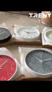 TRENY Electronic Wall Watches Home Decor Kitchen Clock Mechanism Silent Self Adhesive Wall Clock Vintage Rose Gold Decoration Room