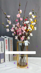 Realistic Cherry Blossom Artisanal Home Decor - Elegant Red Floral Aromatherapy Accent (JL-HG2516)