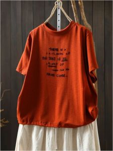 YEBO | Oversized Letter Print T-shirt Casual