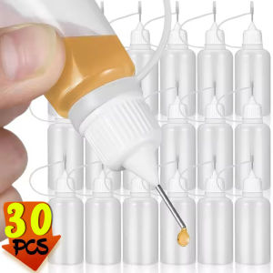 30Pcs Tip Applicator Bottles Needle Fine Tip Refillable Squeeze Glue Liquids Applicator Bottles for Craft Paint Tools 10/30/50ml