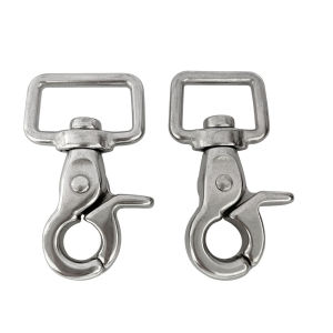 ตะขอเกี่ยวสี่เหลี่ยมสแตนเลส 316 แบบหมุนได้ ขนาด 65 มม. รับน้ำหนักมาก ตะขอสปริงแบบตาไก่