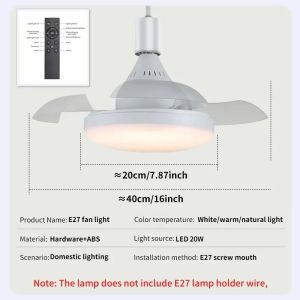 Ceiling Fan Retractable Blade Fan Modern and Simple Bedroom Lighting APP and Remote Control Multifunctional Dimming Lamp