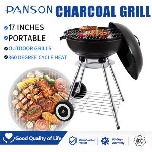 PANSON Charcoal Grill 17 inches Portable Griller Outdoor Camping BBQ with Stand Outdoor Barbecue
