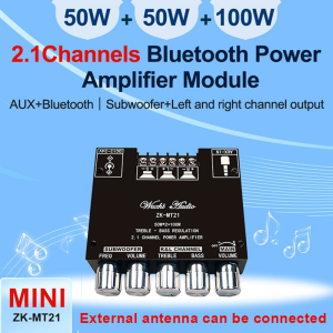 Papan Amplifier Stereo Bluetooth ZK-MT21/ZK-TB21 Subwoofer Stereo Saluran 50W X 2 + 5.0 W 100W 2.1 Channel Power Audio Penguat Suara Stereo Papan
