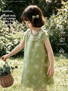 YOEHYAUL | Đầm Không Tay Thêu Hoa Mềm Mại Thông Gió Phù Hợp Mọi Phong Cách Mới Cho Mùa Hè Có Cổ Xòe