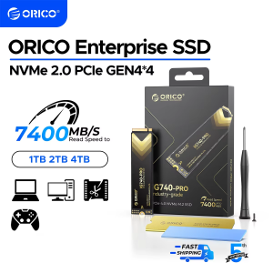 ORICO NVMe 2.0 Internal SSD Solid State Drive TLC PCIe Gen4 M.2 2280 7450MB/s for High End Computing Workstations PlayStation