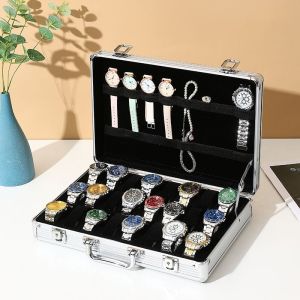 1pc 24 Slots Aluminum Alloy Watch Box6 Slots Watch Organizer Convenient Watch Display Packaging Box