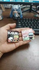 Bandai | Geto Suguru Anime Jujutsu Kaisen Square Enamel Pin Brooch Q Version Badge for Fans