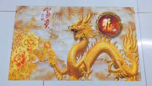 Tranh dán tường phong thủy VTC Rồng vàng LunaTM-0118 kim sa nhiều mẫu và kích thước