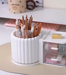 Luxury Rotating Desk Organizer – Stylish Desktop Pen Holder & Storage Box Storage organizer for Office Students and Kids