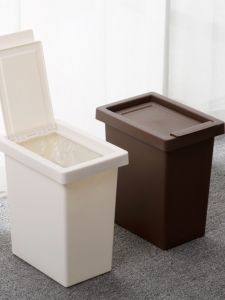 Nordic Style Covered Trash Can for Living Room Toilet Bathroom Kitchen Bedroom Storage Bucket Simple Paper Basket Waste Bin