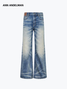 ANN ANDELMAN | Faded Straight Baggy Jeans Water Washed Gradation Old-style