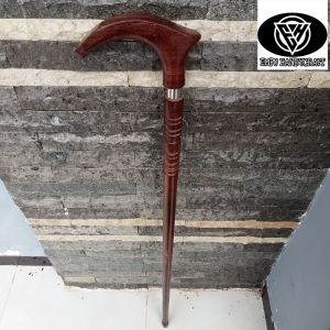 Tongkat jalan kayu galih asem model pipih profil