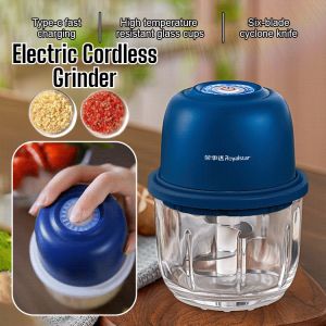Ready Stock Wireless Electric Grinder Garlic Masher Press Mincer Vegetable Chilli Meat Grinder Food Chopper Mini Grinder Machine
