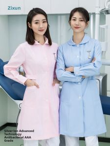 ZIXUN | Long Sleeve Womens Long Lab Coat
