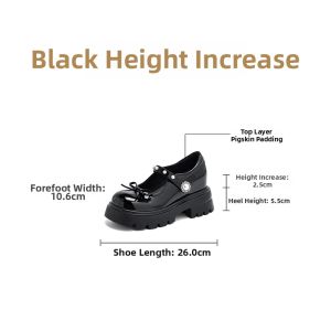 Josiny | Black Thick Sole Mary Jane Shoes for JK Style