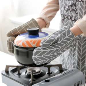 Kitchen Anti-Hot Cooking Gloves Microwave Heat Insulation Gloves Thickened Anti-Scalding Gloves