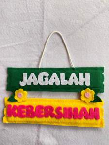 Gantungan dinding hiasan kelas hiasan dinding sekolah bahan flanel 100% handmade