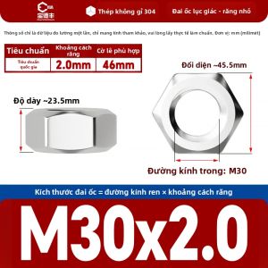 BAODEFENG | Đai Ốc Lục Giác Mỏng Inox Đai Ốc Lục Giác Phẳng