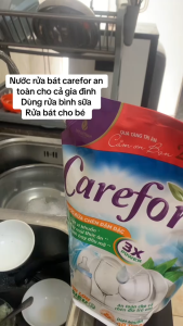 Nước rửa chén bát Carefor 3.6l rửa bình sữa An toàn cho da tay SẠCH DẦU MỠ