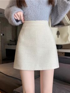 WANGGONGZHU | High Waist Slim Fit A-Line Mini Skirt Womens Fashion Autumn Winter New Style Small Fragrance Wind French Style Short Skirt
