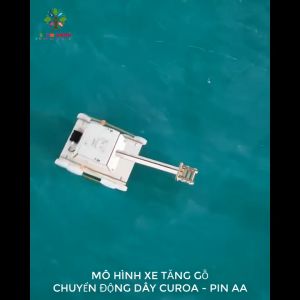 [HOT STEM] Mô hình xe tăng gỗ chuyển động dây curoa chạy pin AA. Đồ chơi lắp ráp giáo dục khoa học cho bé. STEM3G
