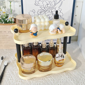 Double-Layer Desktop Storage Rack Retro Mug Tea Cup Perfume Cosmetics Storage Rack For Home Wash Organizing Shelves