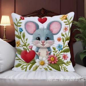 Bộ Khâu Thêu Chữ Thập Tự Làm Mới Cho Phòng Khách Và Phòng Ngủ Bao Bì Vật Liệu Thủ Công Nhỏ Đệm Thêu Hình Chuột