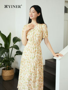 Moonlight Illusion V-Neck Handmade Embroidery Edges Dress