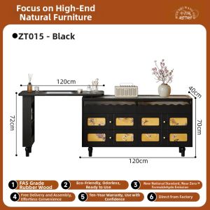 QUYUAN | Space-Saving Corner Solid Wood Dressing Table with Storage