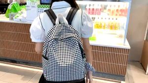 Balo nữ đi học vải nỉ họa tiết (không kèm khóa bông) LILA DCA28