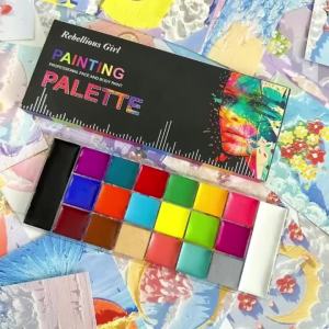 20 Color Professional Face & Body Paint PaletteLong Lasting Face Painting Cosmetic For Halloween Special Effects&Cosplay Makeup