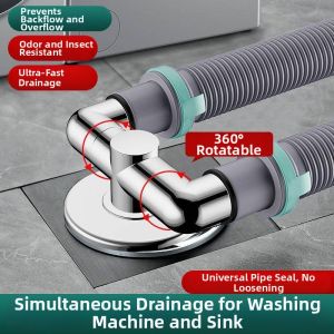 Anti-Odor and Anti-Overflow Drain Pipe Adapter 3-way