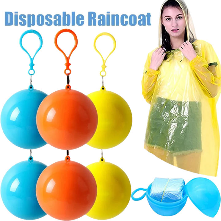 2/4Pcs Disposable Raincoat Ball Transparent Waterproof Raincoat Cape ...