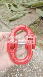 Nối xích đúc tải cao Ø 12mm 13mm - Tải 5.4 TẤN - Chốt khoá an toàn (Đỏ) - #vattuducduyen