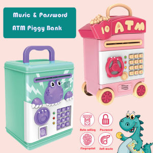 Electronic Piggy Bank Money Saving Boxes Children Fingerprint Coins Cash Saving Safe Deposit Mini ATM Machine Kid Christmas Gifts